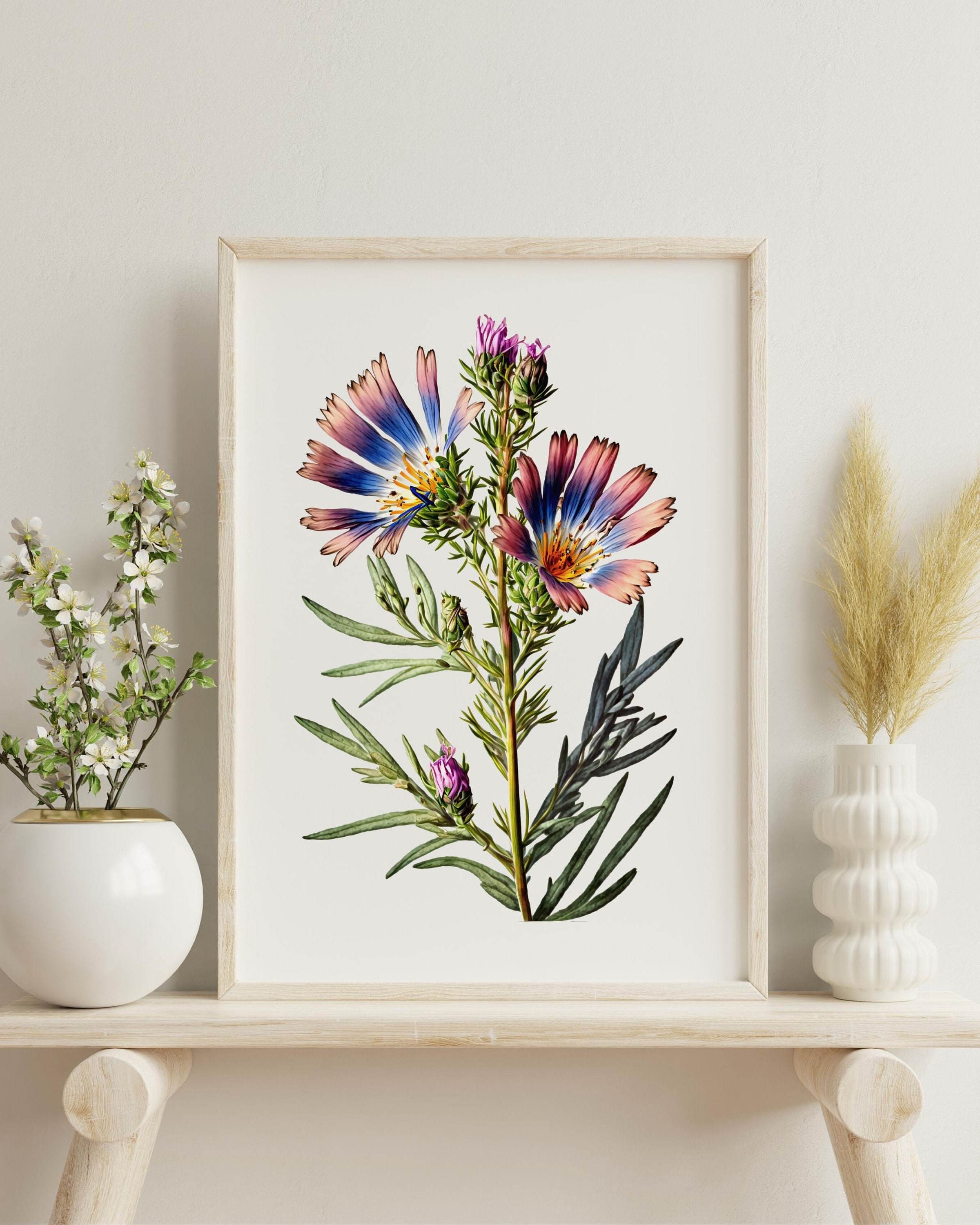 Watercolor Wildflower Poster: Floral Wall Art for Living Room - Etsy
