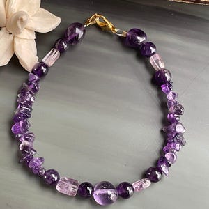 Natural Amethyst crystal bracelet