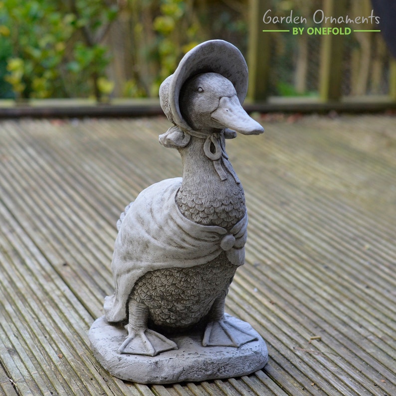Hand Cast Stone Jemima Puddleduck Garden Statue Ornament Beatrix
