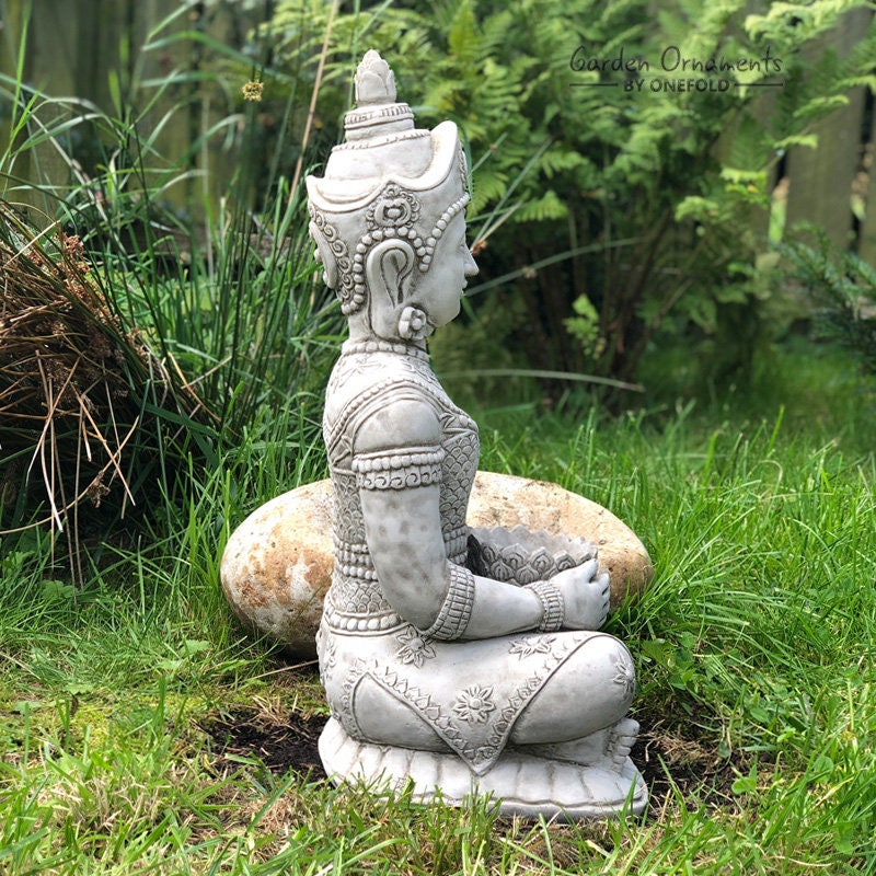 STONE GARDEN LOTUS BUDDHA HEAD STATUE ORNAMENT main image 0