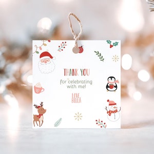 Weihnachten Geburtstag Favor Tag, Urlaub Geburtstag Favor Tag, Favor Tag bearbeitbare Vorlage Sofortiger Download 841