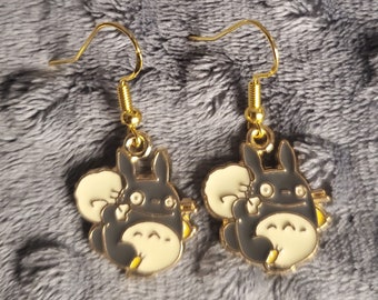 Forest Spirit Bag Earrings, Gold