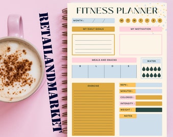 Fitness Workout Tracker Printable, Daily Exercise Planner, Weekly Workout Tracker, Gym Training Log, Fitness Planner, Weight Loss Tracker,