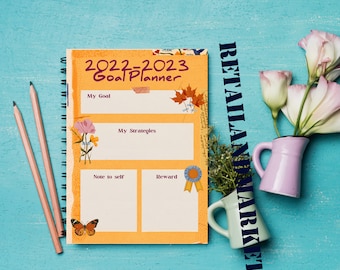 Printable Goal Planner, Quarterly Planner Printable, Printable Goal Setting, Quarterly Goals Goal Planner Canva Template Set,Canva Templates