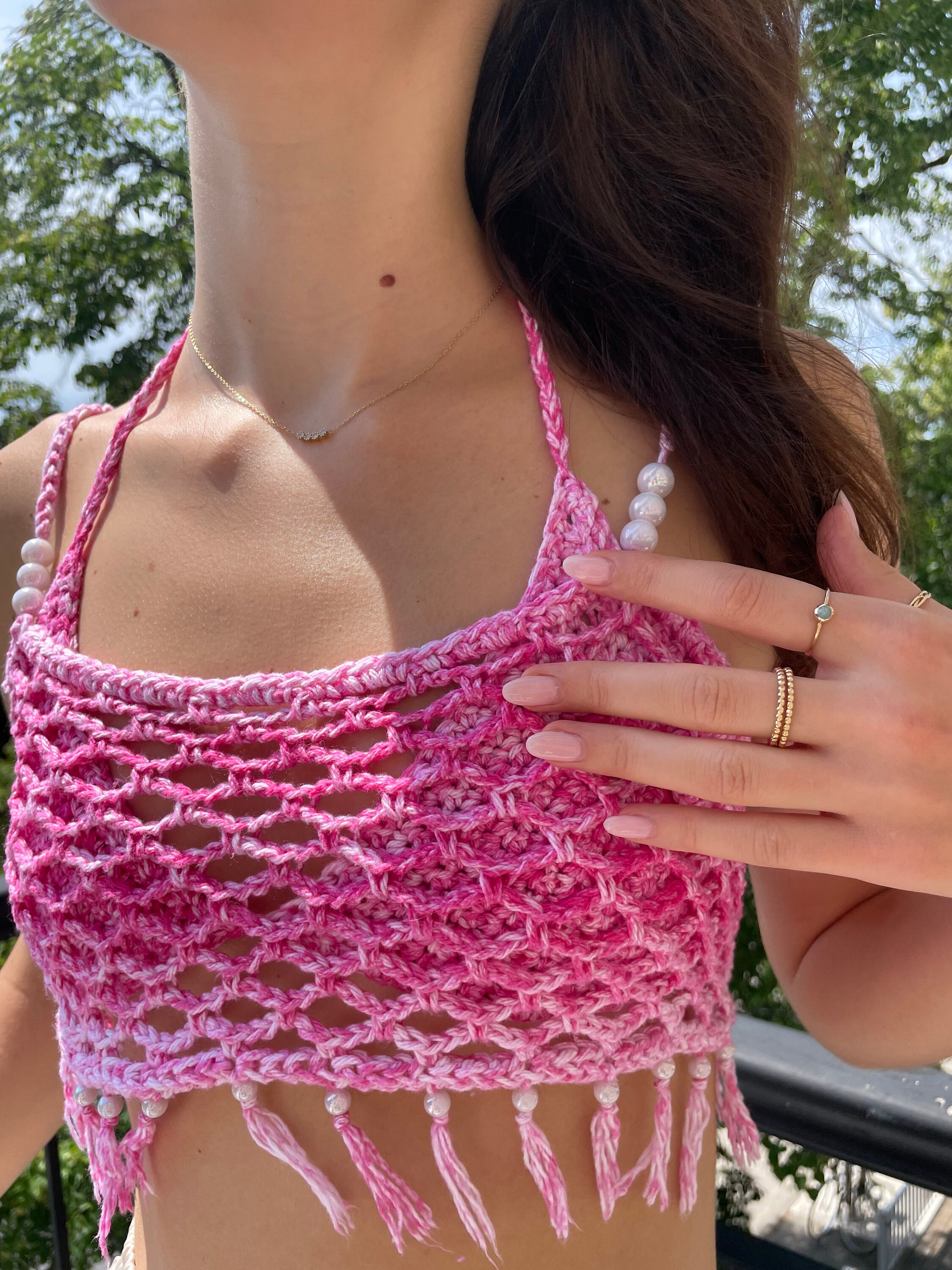 Romantic Pink Rose Mesh Tiered Peplum Top main image 1
