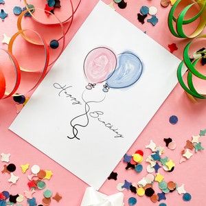 Geburtstagskarte mit Ballons