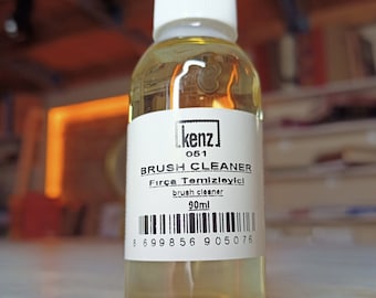 Kenz 051 ブラシクリーナー 90 ml、ペイントブラシクリーナー、メイクブラシ、油絵の具、アクリル絵の具、水彩絵の具