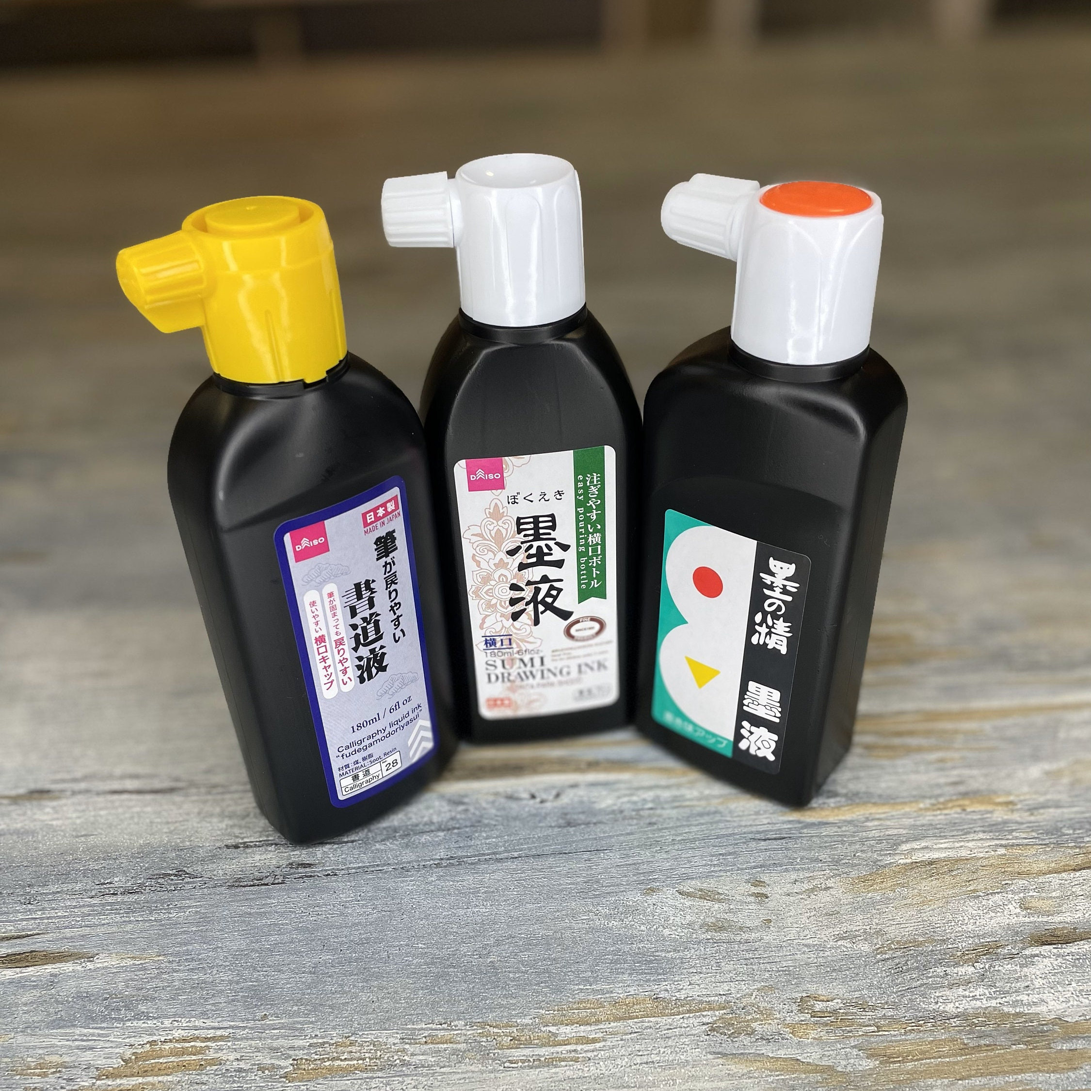 Daiso Sumi Drawing Ink Calligraphy Ink 180ml No.17, No.28, Bokuundo