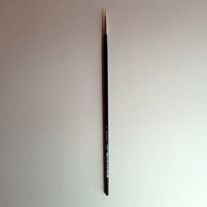 May include: A black and silver paint brush with a fine point.