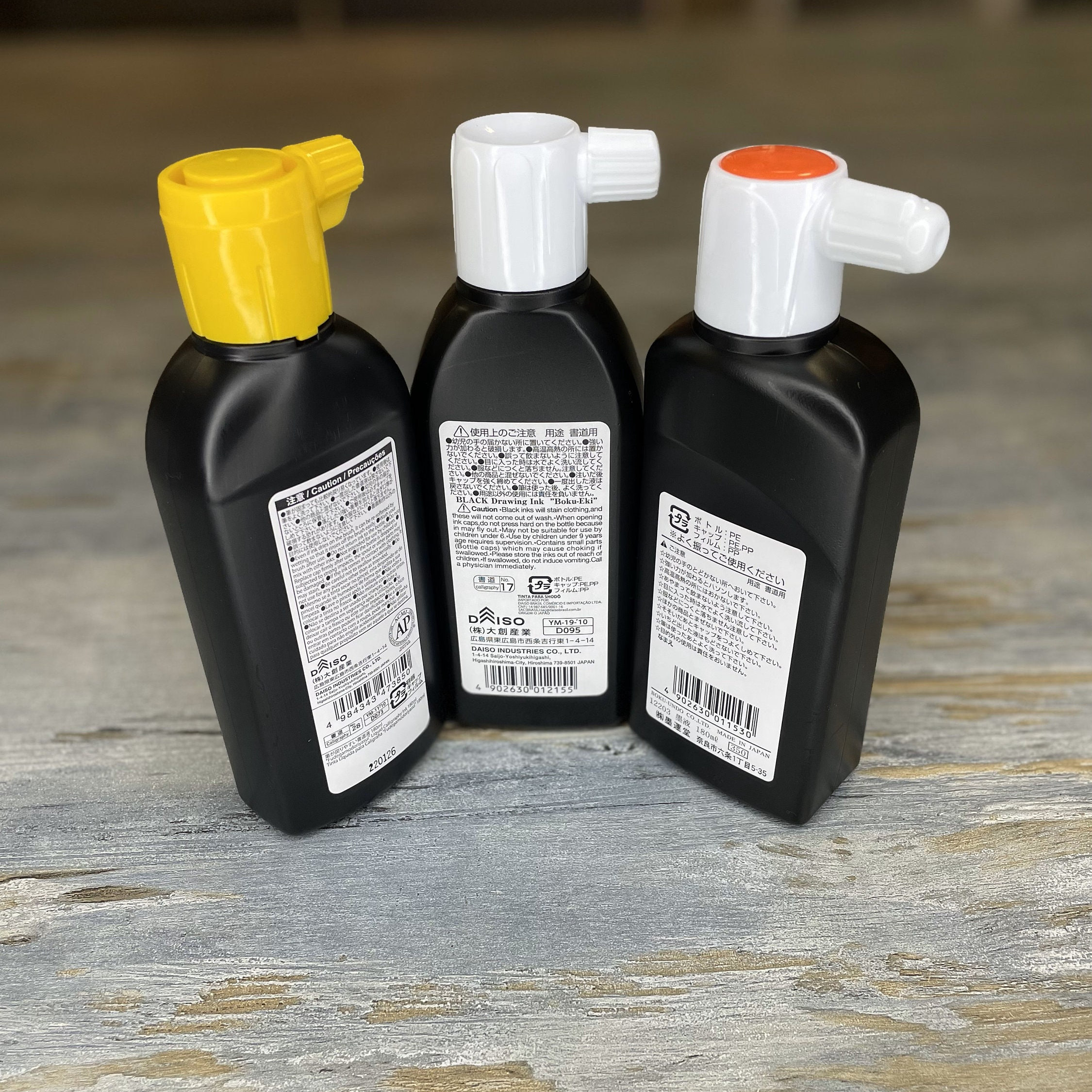 Daiso Sumi Drawing Ink Calligraphy Ink 180ml No.17, No.28, Bokuundo