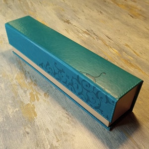 Turquoise Brush and Pencil Case: Large Leather Art Supply Organizer