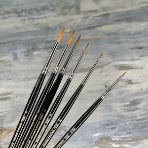Winsor Newton Series 7 Kolinsky Sable Round Brush Numbers: 000, 00, 0, 1, 2, 3