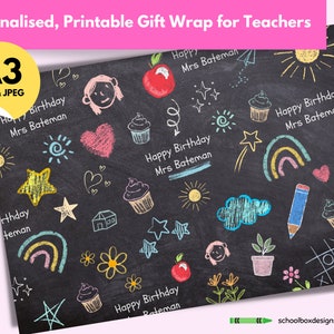 Personalised Gift Wrap for Teachers - Customised Wrapping paper
