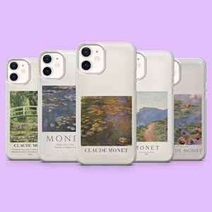 Monet Handytasche berühmte Kunst Claude Monet Gemälde Abdeckung für iPhone 16Pro, 15, 14, 13, 12, Samsung S25, S24, S23, S22, A16, A55, Pixel 9, 8A