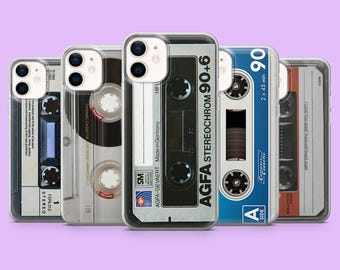 Funda para teléfono con diseño de casete, estilo retro de los 80, compatible con iPhone 17, 17 Pro, 16, 15, 14, 13, 12, Samsung S26 Ultra, S25 Fe, A17, A16, A56 y Pixel 10.