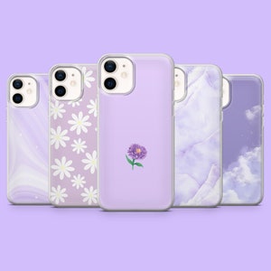 Light Purple Phone Case Pastel Violet Trendy Lilac Cover for iPhone 15, 14, 13, 12, 11, Samsung S24Ultra, S23FE, S22,A15,A54,A25,A14,Pixel 8