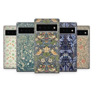Étui pour téléphone William Morris Arts and Crafts Art déco pour Google Pixel 9, 9Pro, 8A, 7Pro, 6A, Samsung S25, S24Fe, S23, A16, A55, iPhone 16