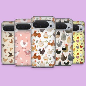 Huhn Handyhülle Bauernhof Tier Coop Henne Cover für Google Pixel 10, 10Pro XL, 9A, 9, 9Pro, 8, 7, 6A, Samsung S26, S25, S24, A16, iPhone 17Pro