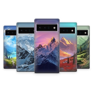 Custodia per telefono Mountains Nature Aesthetic Landscape Cover per Google Pixel 9, 9 Pro, 8A, 7Pro, 6A, Samsung S25+, S24Fe, S23, A16, A55, iPhone 16