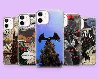 Funda para teléfono Mothman, cubierta gótica de críptido para iPhone 17e, 17Pro, 16, 15, 14, 13, 12, Samsung S26Ultra, S25Ultra, A56, A17, A16, Pixel 10Pro, 9