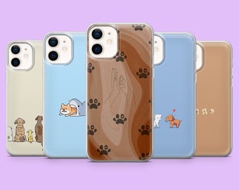 Funda para teléfono con diseño de cachorro kawaii para iPhone 17 Pro Max, 17 Pro, 16, 15, 14, 13, 12, Samsung S26 Ultra, S25, S24, A56, A17, A16, Pixel 10A