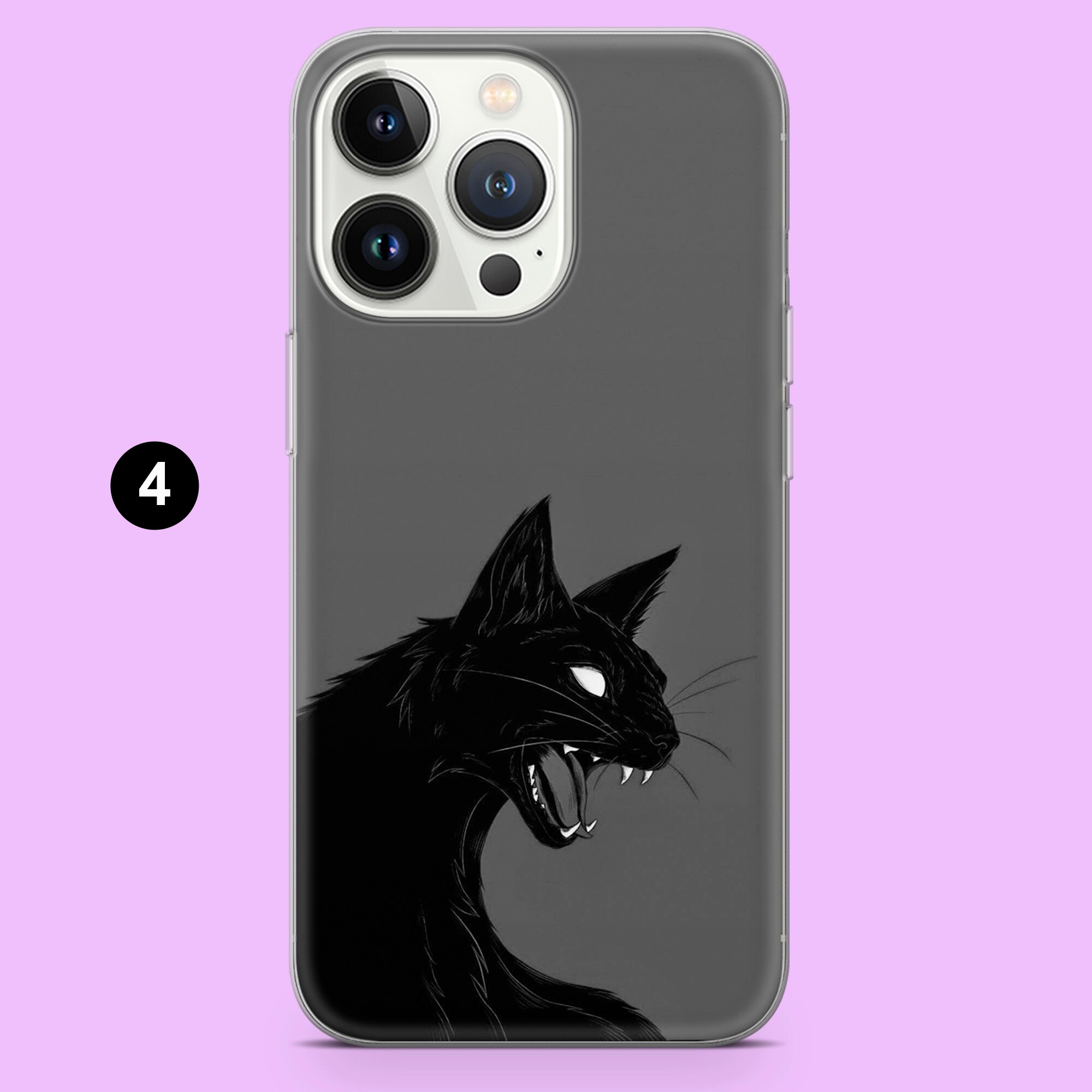 Black Cat Phone Case Meow Pet Kitten Lover Cover for iPhone 14 Etsy