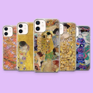 Gustav Klimt Handyhülle Der Kuss Masterpiece Cover für iPhone 16, 15, 14, 13, 12, 11, Samsung S25, S24, S23, S22, A16, A55, A25, Pixel 9, 8A