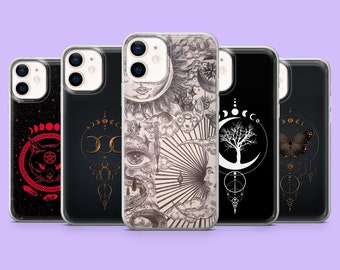 Wicca Phone Case Witchy Tarot Cover for iPhone 17Pro, 17, 16Pro, 15, 14, 13, 12, Samsung S25, S24Fe, S23, S22, A16, A56, Pixel 10 Pro XL, 9A