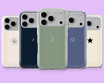 Simple aesthetic Phone Case Minimalist Cover for iPhone 17e, 17Pro, 16, 15, 14, 13, 12, Samsung S26Ultra, S25Fe, A17, A16, A56, Pixel 10A, 9