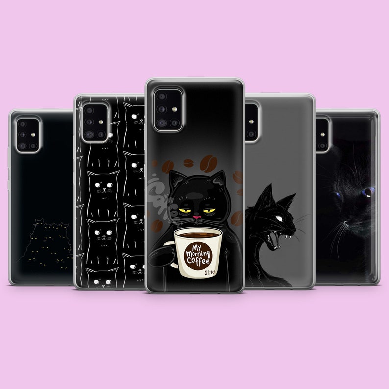 Black Cat Phone Case Meow Pet Kitten Lover Cover for iPhone 14 Etsy