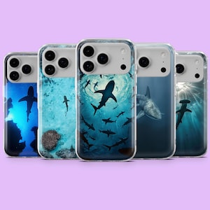 Hai Handyhülle Great White Ocean Cover für iPhone 17e, 17Pro, 16Pro, 15, 14, 13, 12, Samsung S26Ultra, S25Fe, A17, A16, A56, Pixel 10A, 9A