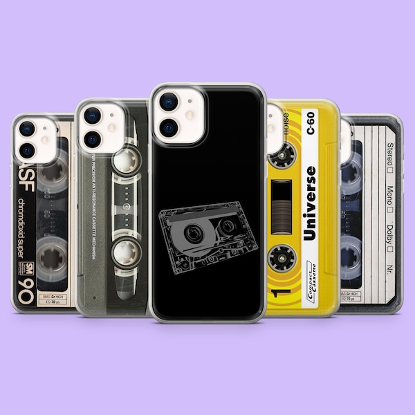 Kassettenband Handyhülle Mixtape Old VHS 80er Jahre Cover für iPhone 15, 14, 13, 12, 11, Samsung S24Ultra, S23FE, S22, A15, A54, A25, A14, Pixel 8A
