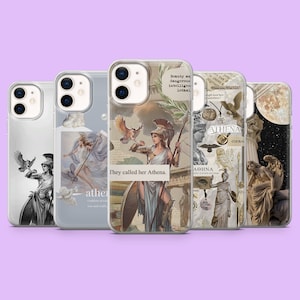 Athena Phone Case Goddess Greek Mythology Cover for iPhone 16Pro, 15, 14, 13, 12, 11, Samsung S25, S24, S23, S22, A16, A55, A25, Pixel 9, 8A