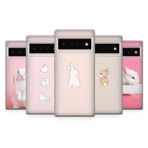 Rabbit Phone Case Cute Kawaii Bunny Cover for Google Pixel 10Pro, 9Pro, 8A, 7Pro, 7, 6A, Samsung S25, S24, S23, A35, A16, A55, iPhone 17Air