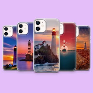Leuchtturm Handyhülle Küstenleben Marina Cover für iPhone 16e, 15, 14, 13, 12, 11, Samsung S25, S24Fe, S23, S22, A16, A56, A35, Pixel 9, 8A