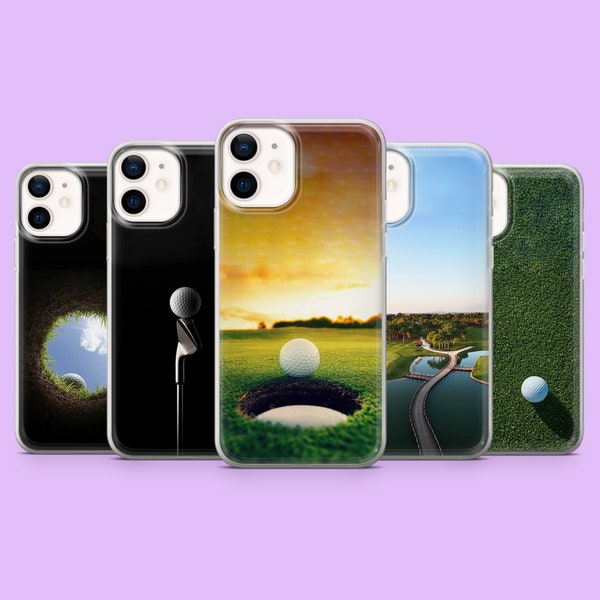 Coque pour téléphone Golf Golfing Sport Golfer Club Coque pour iPhone 15, 14, 13, 12, 11, Samsung S24Ultra, S23FE, S22, A15, A54, A25, A14, Pixel 8A, 7