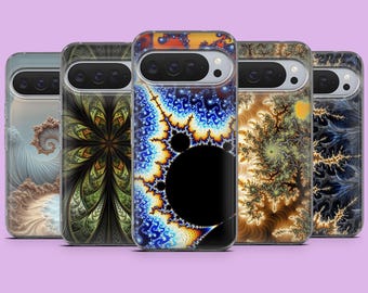 Funda para teléfono con diseño geométrico y arte fractal para Google Pixel 10, 10 Pro, 9 Pro, 9A, 9, 8A, 7, 6A, Samsung S25, S24, A16, A56, iPhone 17, 16