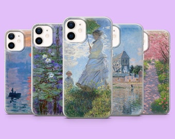 Monet Phone Case Painting Art Claude Monet Cover for iPhone 15, 14, 13, 12, 11, Samsung S24Ultra, S23FE, S22, A15, A54, A25, A14, Pixel 8A,7