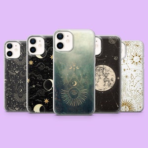 Hexe Handyhülle Tarot Astrologie Planeten Sterne Cover für iPhone 16+, 14, 13, 12, 11, Samsung S25, S24, S23, S22, A16, A55, A25, Pixel 9