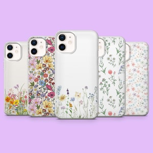 Custodia per telefono Wildflower, carina, semplice, floreale, primaverile, per iPhone 16, 15, 14, 13, 12, 11, Samsung S25+, S24, S23, S22, A16, A55, A25, Pixel 9