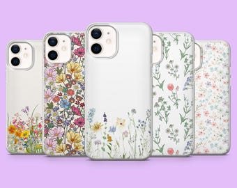 Wildflower Phone Case Cute Spring Simple Floral Cover for iPhone 17, 16Pro, 15, 14, 13, 12, Samsung S26Ultra, S25Fe, A17, A16, A56, Pixel 10