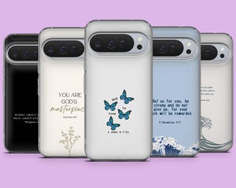 Christian Phone Case Bible Verse Cover for Google Pixel 11, 10A, 10Pro, 9Pro, 9A, 9, 8A, 7, 6A, Samsung S26, S25, S24, A16, A56, iPhone 17e