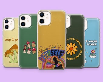 Groovy Indie Phone Case Good Vibes Hippie Aesthetic Cover foriPhone 15, 14, 13, 12, 11, Samsung S24Ultra, S23FE, S22,A15,A54,A25,A14,Pixel 8