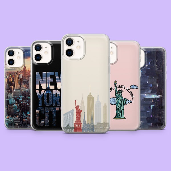 Étui pour téléphone Urban NYC USA New York Liberty Cover pour iPhone 15, 14, 13, 12, 11, Samsung S24Ultra, S23FE, S22, A15, A54, A25, A14, Pixel 8A, 7