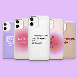 Zitat Handyhülle Inspirierend Motivierend Cover für iPhone 16e, 16Pro, 15, 14, 13, 12, 11, Samsung S25, S24, S23, S22, A16, A55, Pixel 9