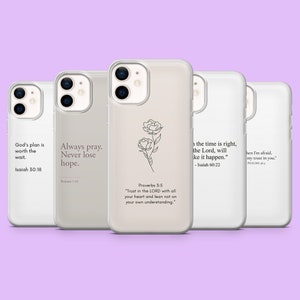 Christliche Handyhülle Schrift Bibel Verse Cover für iPhone 16Plus, 15, 14, 13, 12, Samsung S25, S24Ultra, S23, S22, A16, A55, A25, Pixel 9