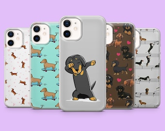Wiener Dog Phone Case Sausage Dog Dog Lover Cover for iPhone 15, 14, 13, 12, 11, Samsung S24Ultra, S23FE, S22, A15, A54, A25, A14, Pixel 8A
