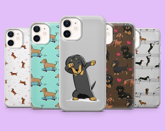 Wiener Dog Phone Case Sausage Dog Dackel Cover for iPhone 17, 17Air, 16, 15, 14, 13, 12, Samsung S25, S24, S23Fe, A16, A56, Pixel 10Pro, 9A