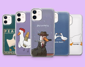 Coque de portable canard Duckling Meme Silly Goose Cover pour iPhone 15 Pro, 14, 13, 12, 11, Samsung S24Ultra, S23FE, S22, A15, A54, A25, A14, Pixel 8A