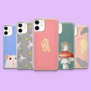 Custodia per telefono a forma di topo, modello kawaii, per iPhone 16, 15, 14, 13, 12, 11, Samsung S25, S24, S23, S22, A16, A55, A35, Pixel 9Pro XL, 8